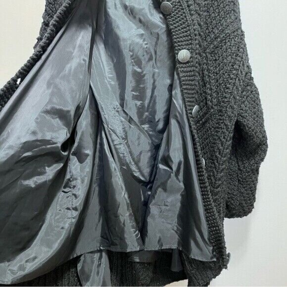 Chunky Knit Coatigan  with Pockets Handmade Cottagecore Grandmacore - Picture 15 of 16